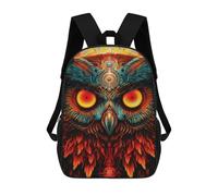 sinyumoney Magical Owl Artwork -1 3D Printed Children's School Backpack for Kids Travel Rucksacks Book Bags Kids School Bag 17inch
