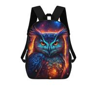 sinyumoney Magical Owl Artwork Backpack Kids School Bag Boys Cartoon 3D Print Students Schoolbag Laptop Daypack for Boys Girls 17inch