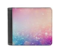 sinyumoney Magical Pastel Bokeh Background 3D Print PU Leather Wallet Multiple Slots Leather RFID Banknote Compartments Minimalist Style Wallets 11.7cm*9.5cm