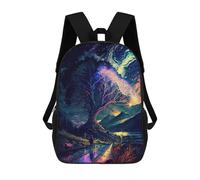 sinyumoney Magical Pathway to The Cosmic Tree 3D Printed School Bag Children's School Backpack Schoolbags Travel Backpacks Casual Fashion Bag for Kids School Students 17inch