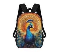 sinyumoney Magical Peacock Artwork -2 Backpack 3D Print Kids Bag Elementary Students Daypack Lightweight School Bag for Children Girls Boys Nursery Lunch Pack 17inch