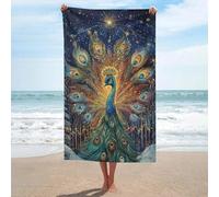 sinyumoney Magical Peacock Forest Scene Basics Towel Set Water Absorbent Bathroom Beach Towel for Spa Gym Hotel & Everyday Bathroom 130cm*80cm