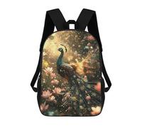 sinyumoney Magical Peacock Garden Backpack School Bag Business Durable Laptop Bag for Campus Outdoor Travel Sports 17inch