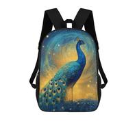 sinyumoney Magical Peacock in Starry Sky Backpack School Large School Backpack for Boys for Teenage Girls Boys Women Men 17inch