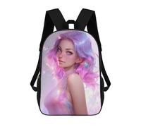 sinyumoney Magical Pink Purple Girl Children's Backpack, Schoolbag Large Capacity Students Bookbag Rucksack Knapsack for Boys Girls Adults Teen 17inch