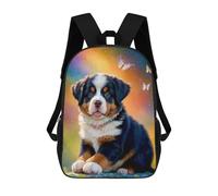 sinyumoney Magical Puppy with Butterflies 3D Printed 17 Inch School Backpack Children's Backpacks 3D Printed Cool Knapsack for Boys Elementary And Middle