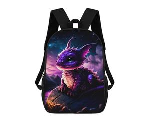 sinyumoney Magical Purple Dragon Backpack School Rucksack Casual Daypacks School Work Travel Bag for Girl, Teen Girls 17inch