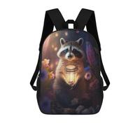 sinyumoney Magical Raccoon Cub Children's Backpacks School 3D Printed Bag Bookbag for Kids Travel Rucksacks Boy Girl Book Bags Kids School Bag 17inch