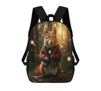 sinyumoney Magical Red Squirrel School Backpack 3D Printed School Bags Boys Girls Laptop Backpack for Kids/Students/Adults 17inch