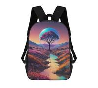 sinyumoney Magical River Tree Bubble 17inch School Bag 3D Printed Children's School Backpack Casual Fashion Travel Backpacks for Kids School Students