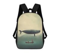 sinyumoney Magical Sea Backpacks Kids School Backpack School Bag 3D Printed School Bag for Boys Elementary And Middle School Students 17inch