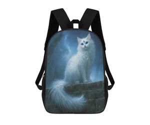 sinyumoney Magical Snow Cat Portrait Backpack School Bag High Secondary School Bags Casual Backpack for Teenage Girls Boys Women Men 17inch