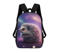 sinyumoney Magical Sparkling Hedgehog Backpacks Kids School Backpack School Bag 3D Printed School Bag for Boys Elementary And Middle School Students 17inch