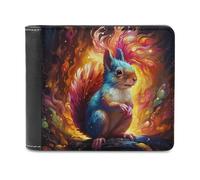 sinyumoney Magical Squirrel in Flames 3D Print Clutch Purse Use Holds Bills RFID Blocking Soft Convenient Wallets Craftsmanship Gifts 11.7cm*9.5cm
