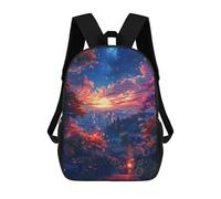 sinyumoney Magical Sunset in The Cityscape 17inch School Bag 3D Printed Children's School Backpack Casual Fashion Travel Backpacks for Kids School Students