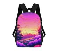 sinyumoney Magical Sunset Landscape Children's Backpack, 3D Printed School Backpack, Backpack for Boys Girls, Adjustable School Bag for Primary School 17inch