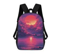 sinyumoney Magical Sunset Ocean View Children's Backpacks School Backpack 3D Printed for Kids Travel Rucksacks Book Bags Kids 17inch School Bag