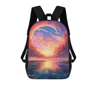 sinyumoney Magical Sunset Skyline Children's Backpacks 17inch School Backpack 3D Printed Bag Bookbag for Kids Travel Rucksacks Boy Girl Book Bags Kids School Bag