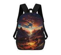 sinyumoney Magical Sunset Valley School Bags Lightweight Schoolbag Dayback Bookbag College for Boys/Girls/Teenagers 17inch