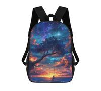 sinyumoney Magical Swing Night Sky Backpack School Bag Rucksack Casual Daypacks School Work Travel Bag for Teenage Girls Boys Women Men 17inch