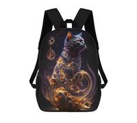 sinyumoney Magical Swirling Cat Art Backpack School Computer Rucksack for School/Work/Travel for Boys/Girls/Teenagers 17inch