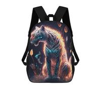 sinyumoney Magical Tiger Artwork Rucksacks 3D Printed Children 17inch Backpacks Fashion Casual Daypack Travel Bags Outdoor Casual Daypack for Boy And Girl