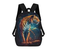 sinyumoney Magical Tiger Night Scene Kids School Backpack 3D Printed Backpacks Fashion School Bag Rucksacks for Boys Elementary And Middle School Students 17inch