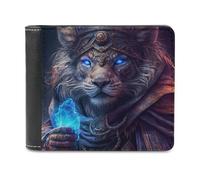 sinyumoney Magical Tiger Warrior 3D Print Wallet Safe Protection Card Banknote Compartments Fashion Slim Leather Wallet for Boys Girls 11.7cm*9.5cm