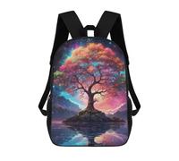 sinyumoney Magical Tree in A Starry Night School Bag Backpack Teen Schoolbag 3D Printing Adjustable Schoolbag Fashion Pocket Bag for Kids Boys Girls Students And Teenagers Fans 17inch