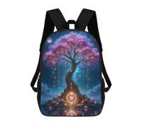 sinyumoney Magical Tree of Light Children's Backpack, 3D Printed School Backpack, Backpack for Boys Girls, Adjustable School Bag for Primary School 17inch