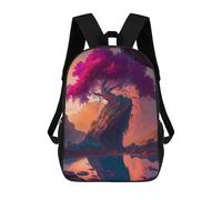 sinyumoney Magical Tree Reflections Backpack Kids School Bag Boys Cartoon 3D Print Students Schoolbag Laptop Daypack for Boys Girls 17inch