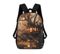 sinyumoney Magical Treehouse Lighting 17inch School Bag 3D Printed Children's School Backpack Casual Fashion Travel Backpacks for Kids School Students