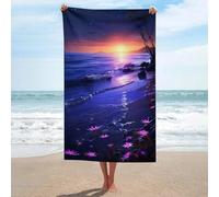 sinyumoney Magical Twilight Beach Scene GSM Washable Towels for Smooth Skin Quick Drying Durable Beach Towel 130cm*80cm