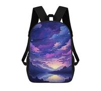 sinyumoney Magical Twilight Sky Reflections 3D Printed Kids 17inch Backpacks Boys Fashion Travel Backpacks School Bag for Boys Elementary And Middle School Students