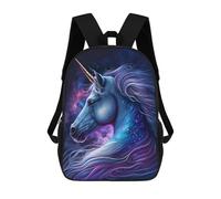sinyumoney Magical Unicorn Art Print 3D Printed 17inch Kids School Bag Rucksacks Children's School Fashion Casual Back Pack High Capacity Travel Book Bags
