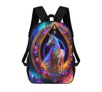 sinyumoney Magical Unicorn Art Print Kids Backpack 17 Inch School Bag 3D Printed Cartoon School Backpacks for Boys And Teenager School Students