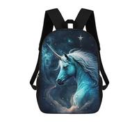 sinyumoney Magical Unicorn Fantasy Art Print -1 Children's Backpack, 17 Inch 3D Printed School Backpack, Backpack Cartoon Adjustable School Bag for Primary School