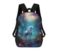 sinyumoney Magical Unicorn Forest Scene Backpack School Lightweight Airport College Students Back Pack for School/Work/Travel 17inch
