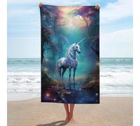 sinyumoney Magical Unicorn Forest Scene Bathroom Towels Set for Smooth Skin Quick Drying Durable Beach Towel Beach & Swimming Pool 130cm*80cm