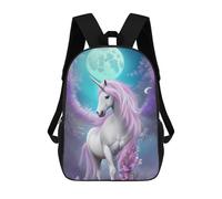 sinyumoney Magical Unicorn Night Children's Backpack, Schoolbag Large Capacity Students Bookbag Rucksack Knapsack for Boys Girls Adults Teen 17inch