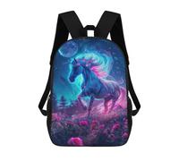 sinyumoney Magical Unicorn Night Scene Backpack School Bag Lightweight Airport College Students Back Pack for School/Work/Travel 17inch