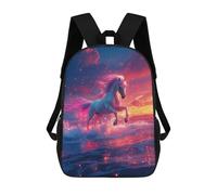 sinyumoney Magical Unicorn Sunset Backpack Cartoon Plush Bag, 3D Backpack for Kids School Bag Birthday Gift Idea for Boys And Girls 17inch
