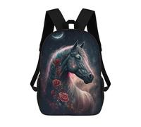 sinyumoney Magical Unicorn with Roses Children's 17 Inch School Backpack 3D Printed Cool Knapsack for Kids Travel Rucksacks Book Bags Kids School Bag
