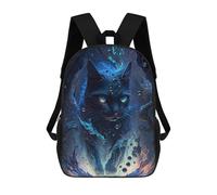 sinyumoney Magical Water Cat Kids Backpack,School Backpack Kids School Bag 3D Printed Cartoon Large Capacity Backpack for Kids Boys And Girls 17inch