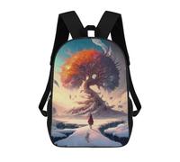 sinyumoney Magical Winter Landscape with Tree Backpack School Water Resistant Travel Backpack Computer Bag for Girls Boys Teenage 17inch