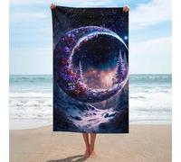 sinyumoney Magical Winter Moon Scene Basics Towel Set Super Soft Feel Goal Design Beach Towel for Spa Gym Hotel 130cm*80cm