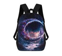 sinyumoney Magical Winter Moon Scene School Backpack Water Resistant Travel Backpack Computer Bag for Men, Women & Teenage Boys 17inch