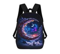 sinyumoney Magical Winter Night Scene School Bags School Secondary High School College Backpack Travel for Boys/Girls/Teenagers 17inch