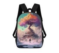 sinyumoney Magical Winter Tree Rucksacks 3D Printed Children Backpacks Fashion Casual Daypack Cute Travel Bags Outdoor Casual Daypack for Boy And Girl 17inch