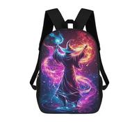 sinyumoney Magical Wizard Artwork Kids Backpacks Children Bag,Anime Bag,Large Capacity Kids Backpack, 3D Printed Children's,Student Schoolbag,Kids Boys Girls School Bag 17inch
